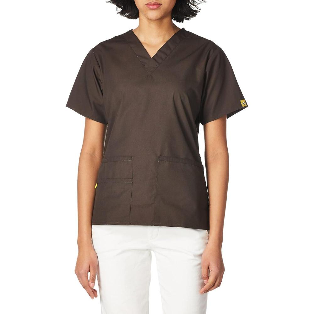 WonderWink Women’s Origins Bravo Scrub Top(Chocolate)