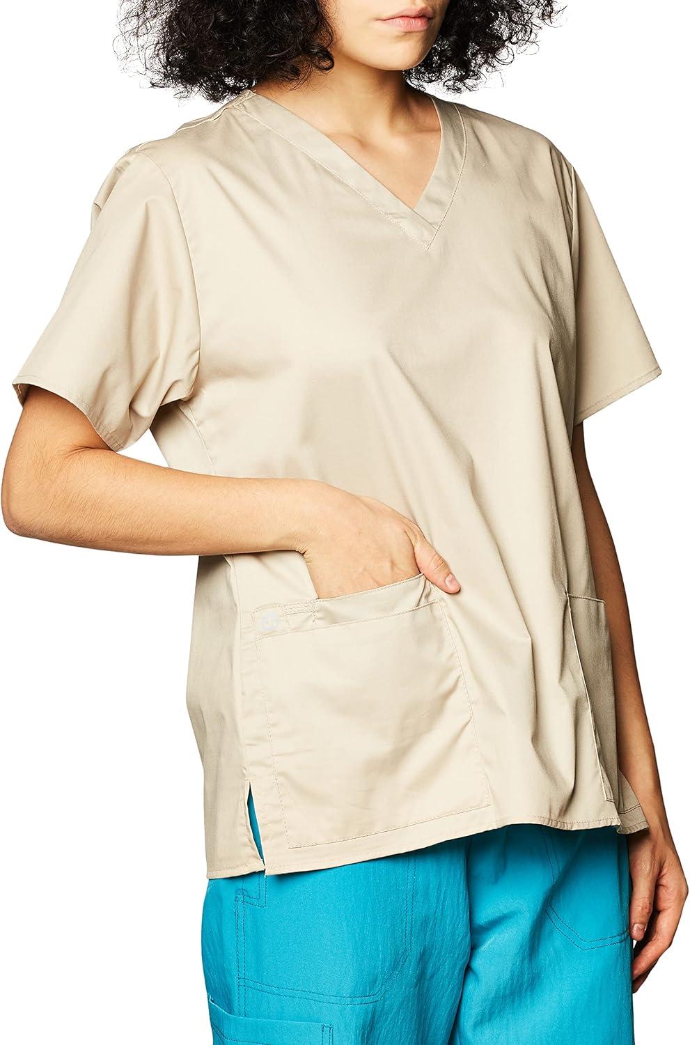 WonderWink Unisex-Adult Unisex V-Neck Top(Khaki)
