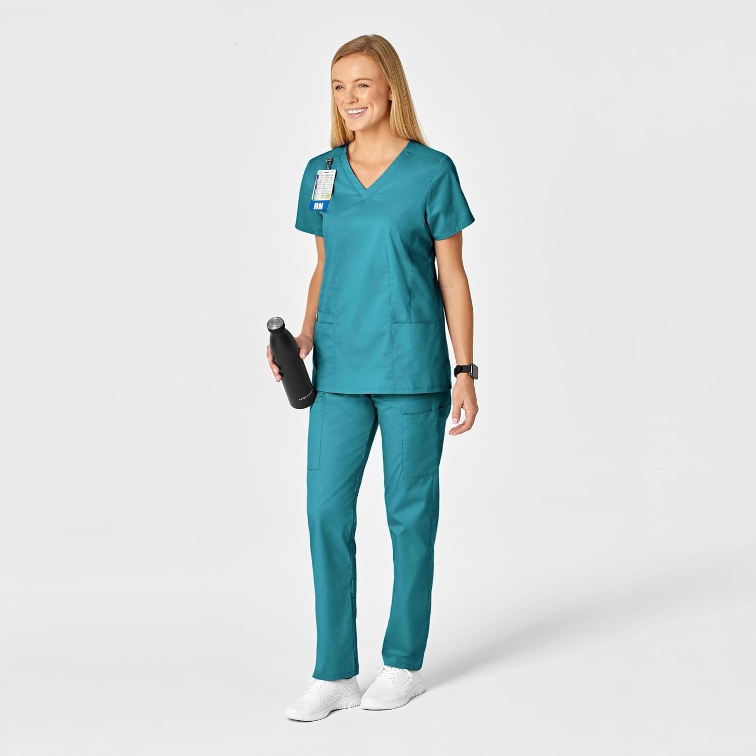 WINK WonderWORK Women’s V-Neck Scrub Top(Teal Blue)