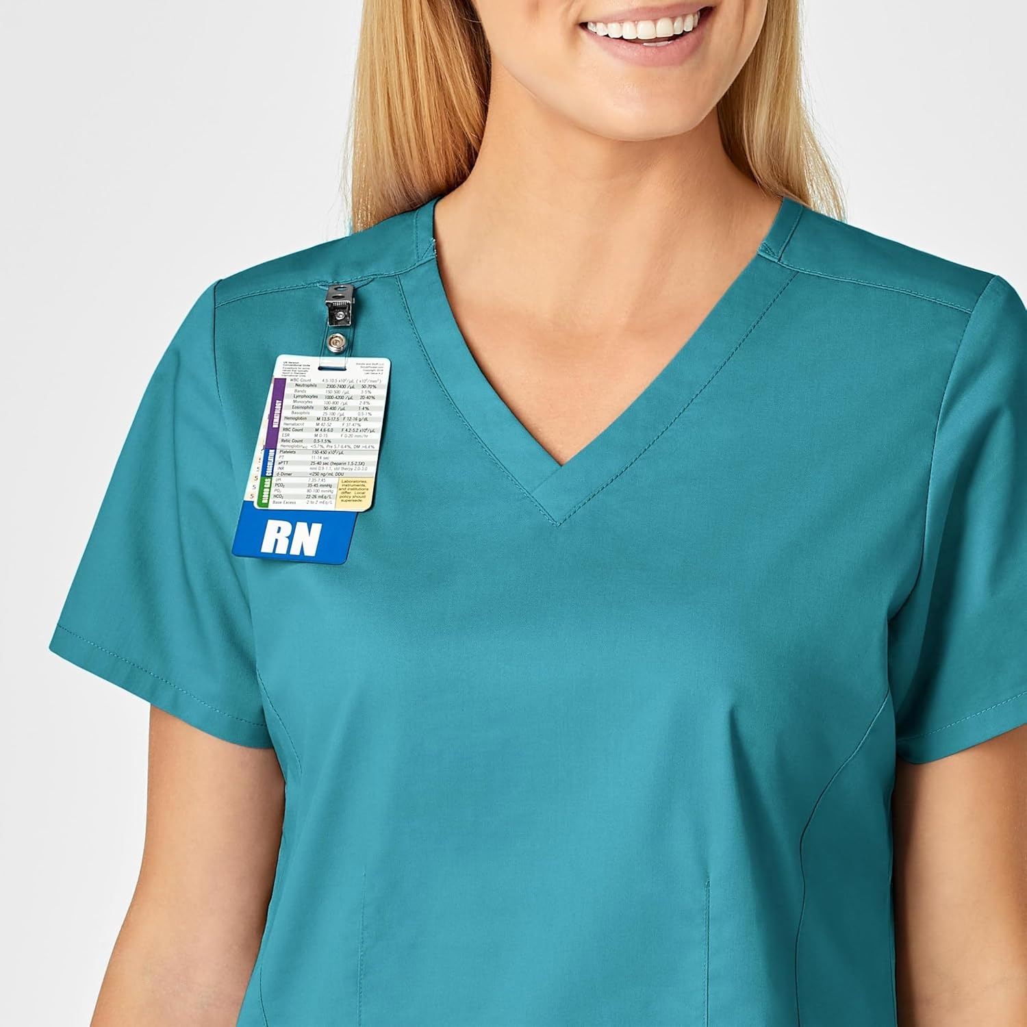 WINK WonderWORK Women’s V-Neck Scrub Top(Teal Blue)