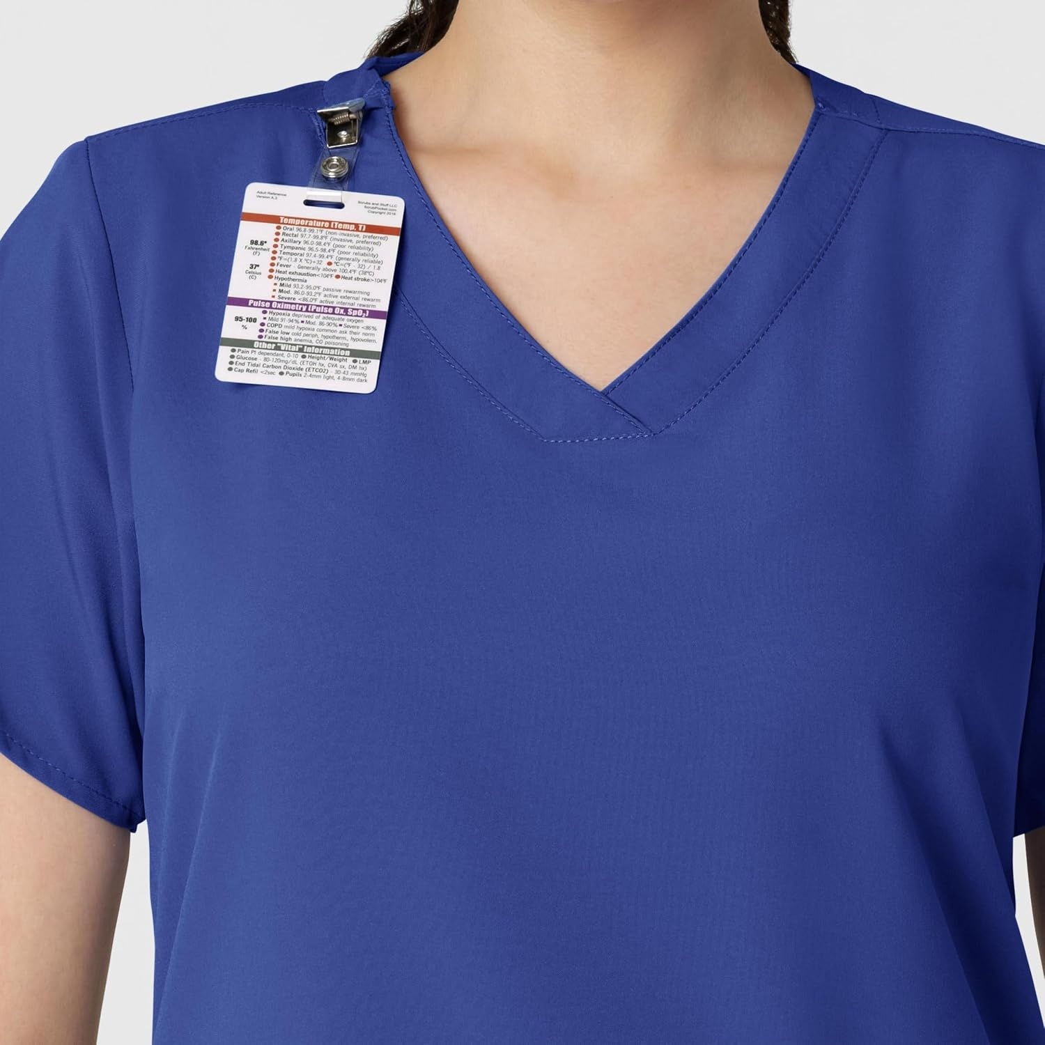 WINK W123 Women’s Basic V-Neck Scrub Top(Galaxy Blue)