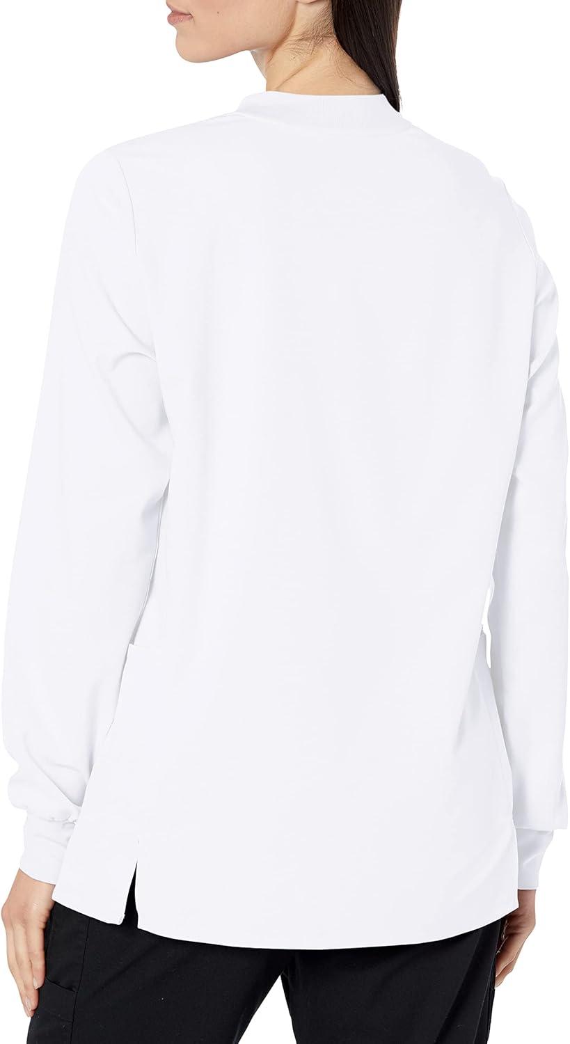 WonderWink womens Women’s Snap Front Warm-up Jacket(White)