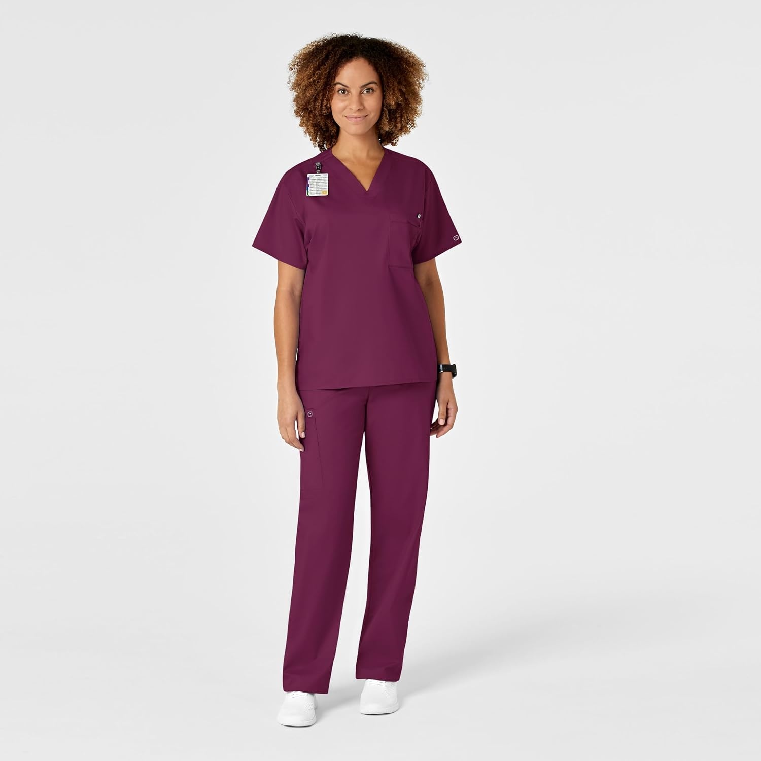 Wink WonderWORK Unisex Drawstring Cargo Scrub Pant(Wine)