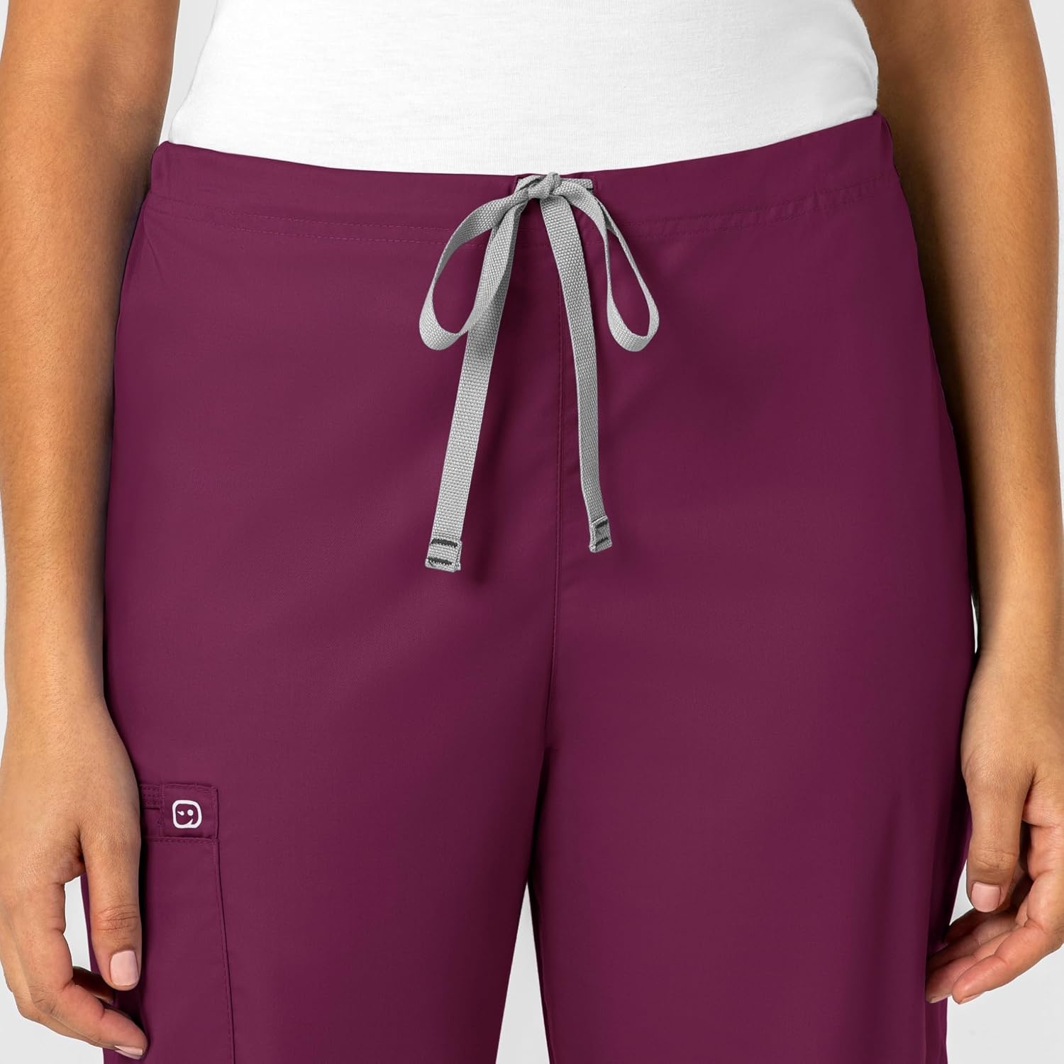 Wink WonderWORK Unisex Drawstring Cargo Scrub Pant(Wine)