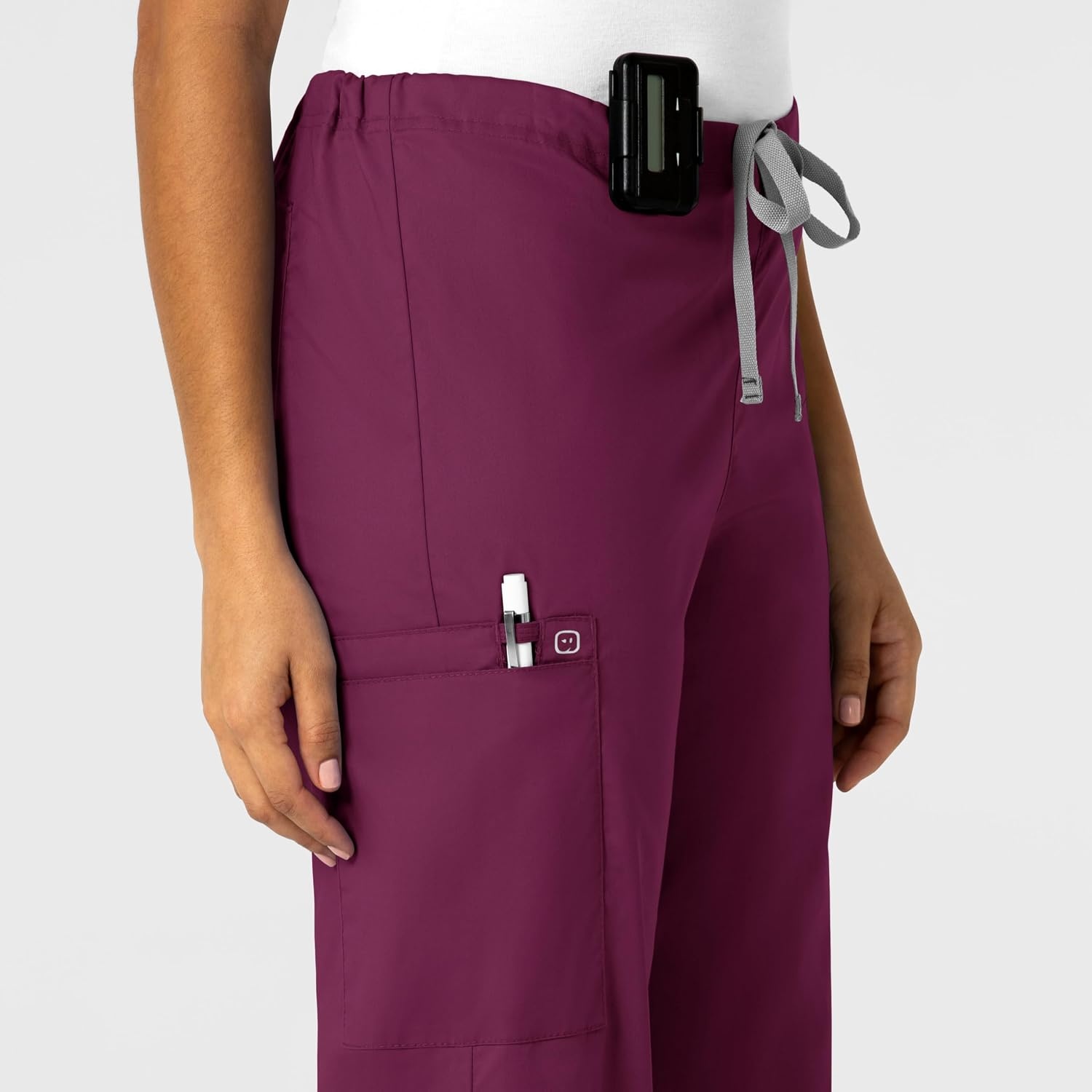 Wink WonderWORK Unisex Drawstring Cargo Scrub Pant(Wine)