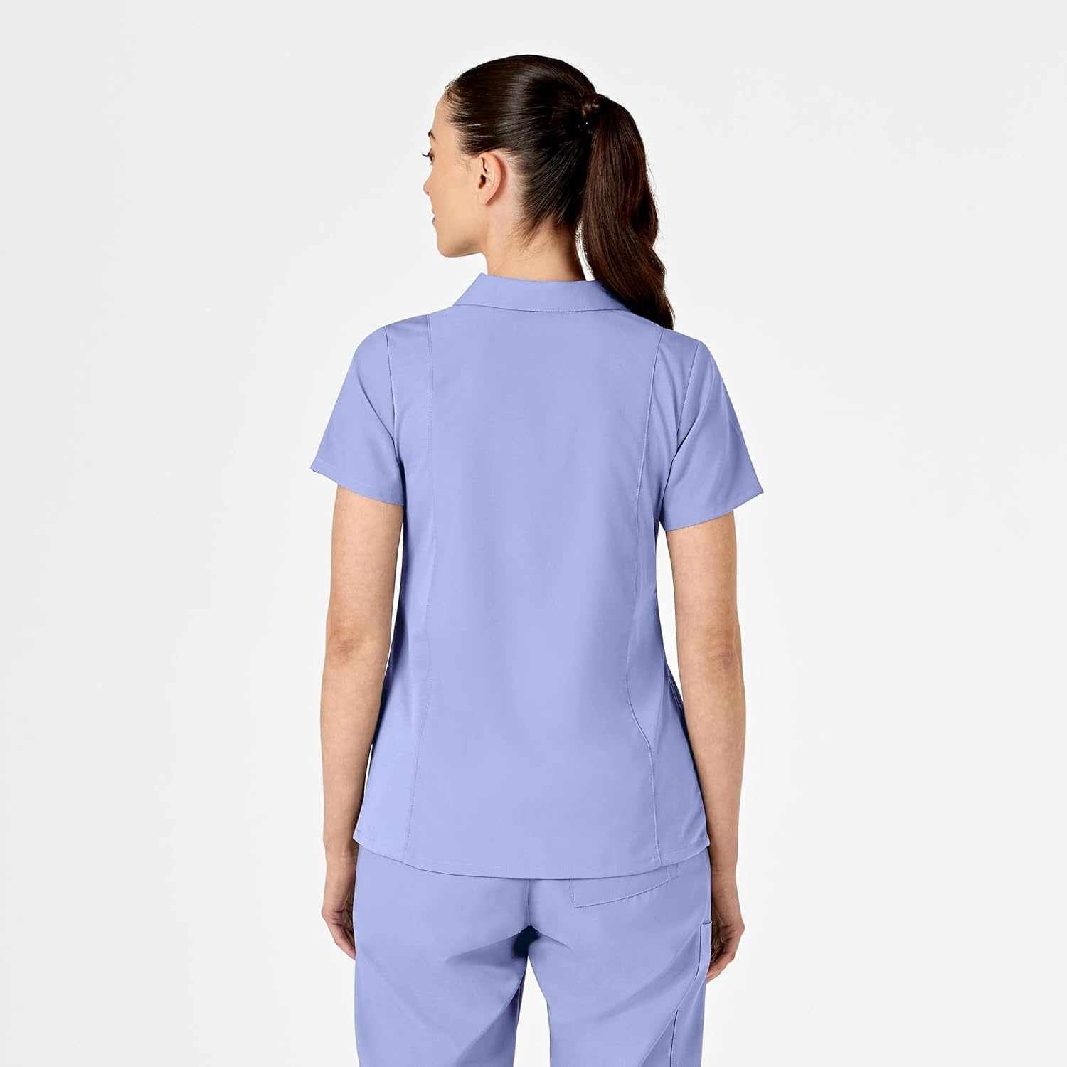 Wink W123 Women’s Collar Scrub Top(Ceil Blue)