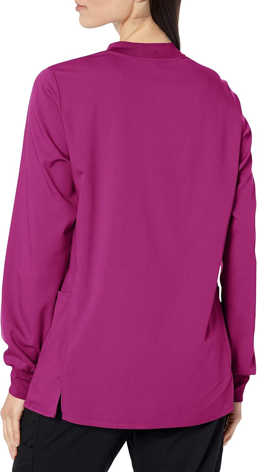 WonderWink womens Women’s Snap Front Warm-up Jacket(Wine)