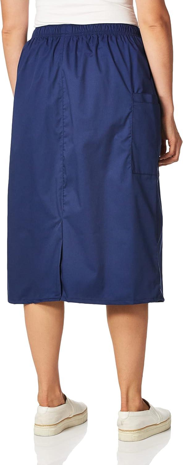 WonderWink Women’s Plus-Size Wonderwork Plus Pull-on Cargo Scrub Skirt(Navy)
