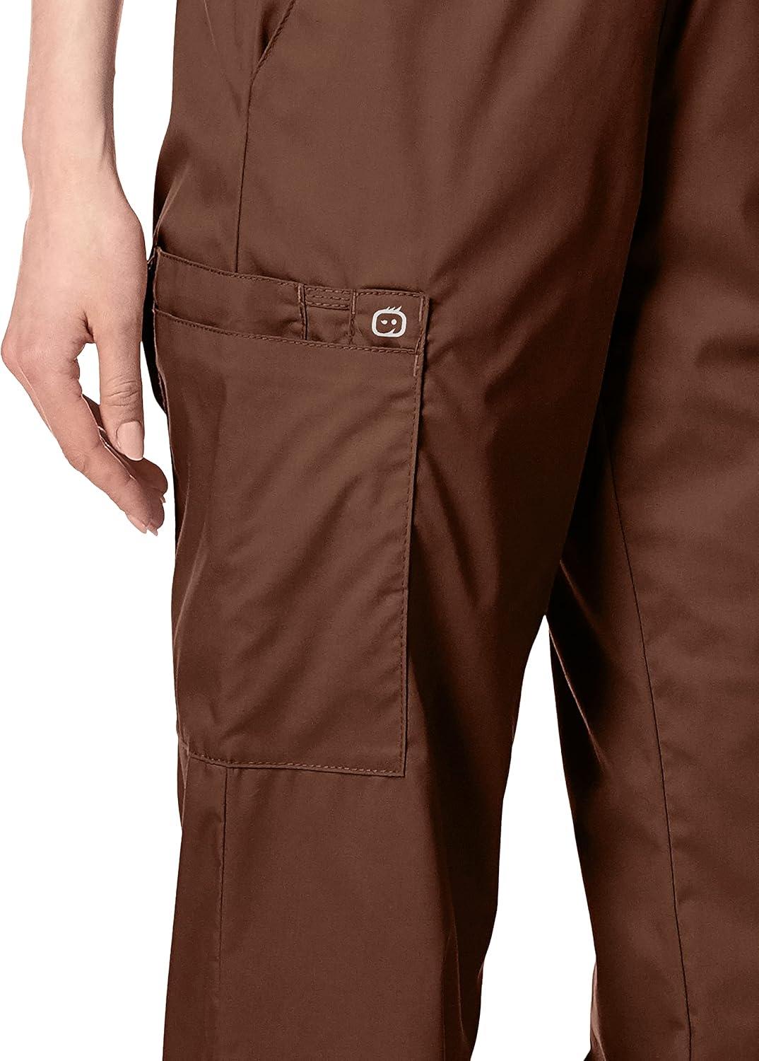 WonderWink Women’s Tall Wonderwork Women’s Pull-On Cargo Scrub Pant Tall(Chocolate)