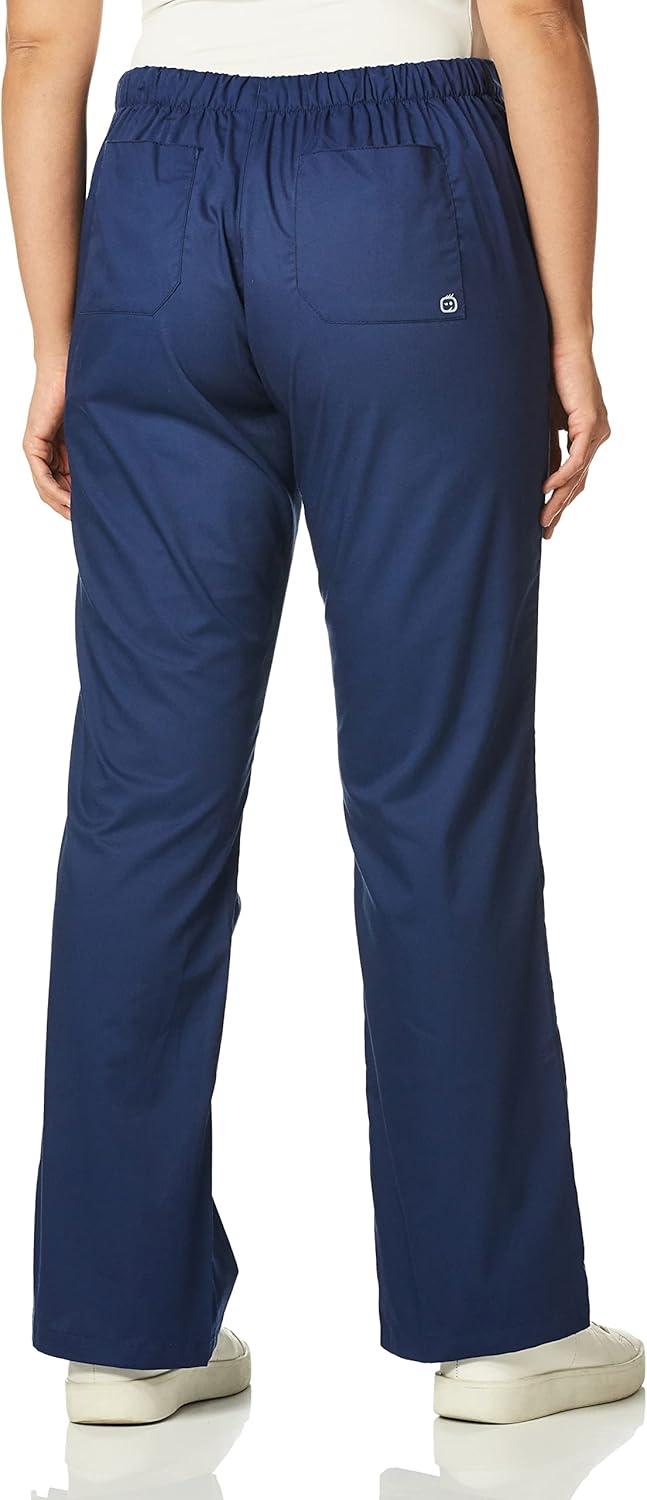 Wink WonderWORK Scrubs for Women, Flare Leg Scrub Pants(Navy)