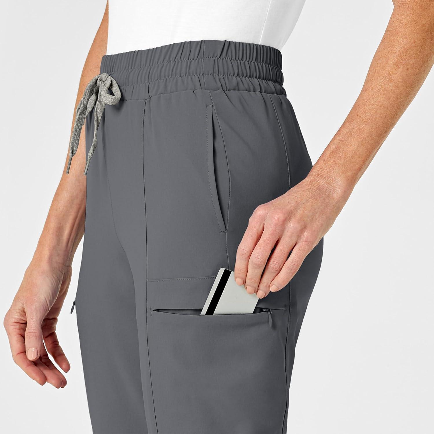 Renew Women’s High Waist Slim Leg Scrub Pant(Pewter)