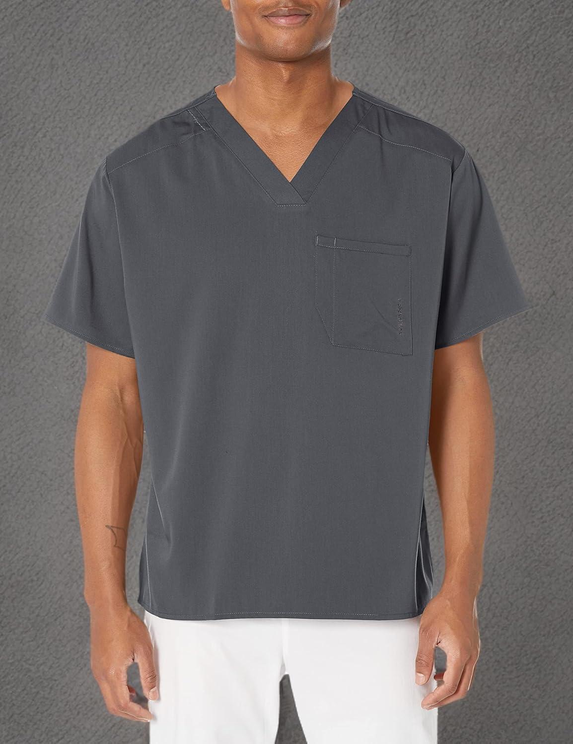 WonderWink Mens Men’s V-Neck Scrub Top(Pewter)