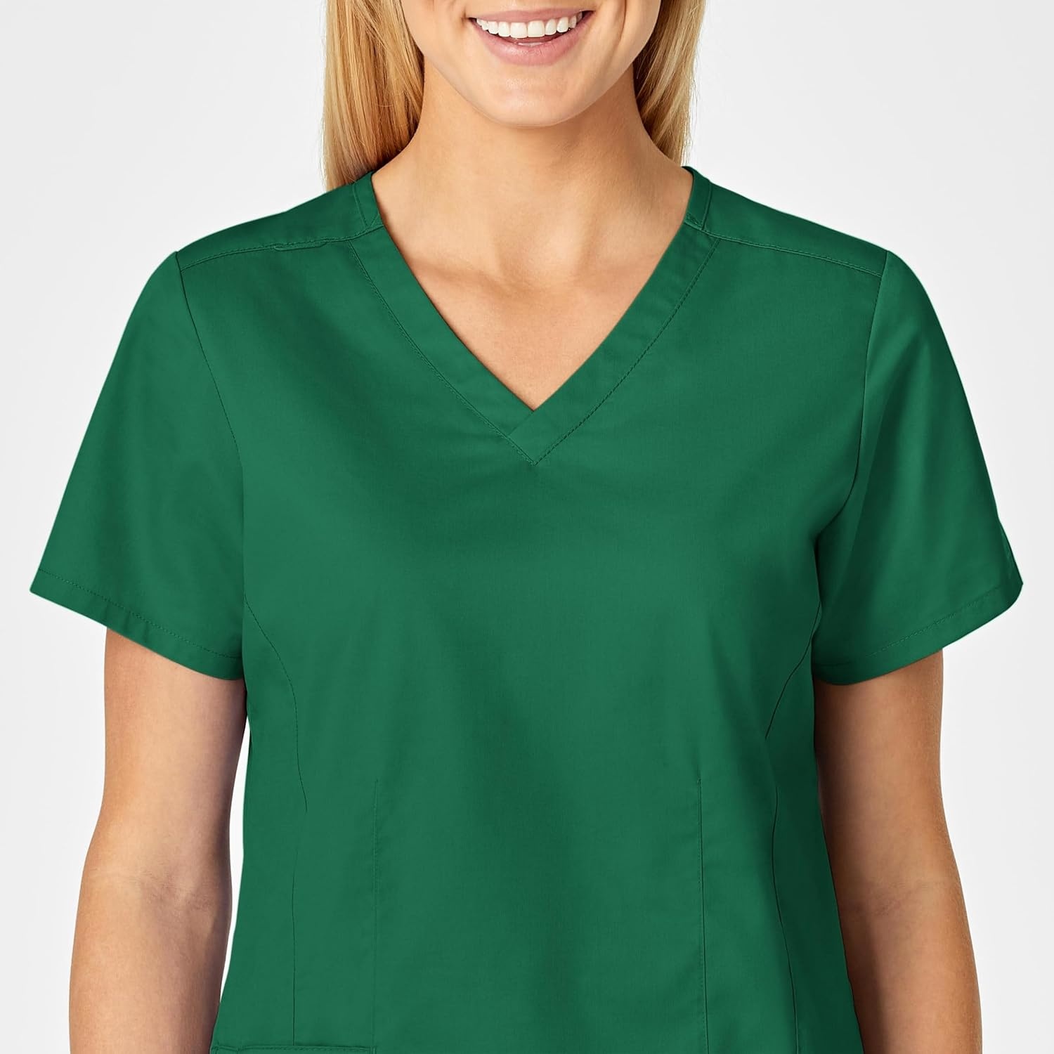 Wink WonderWORK Women’s Shaped V-Neck Scrub Top(Hunter)