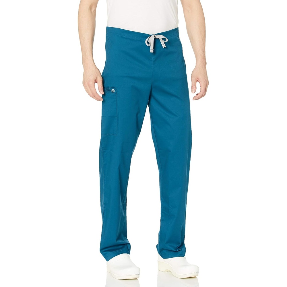 Wink WonderWORK Unisex Drawstring Cargo Scrub Pant(Caribbean Blue)