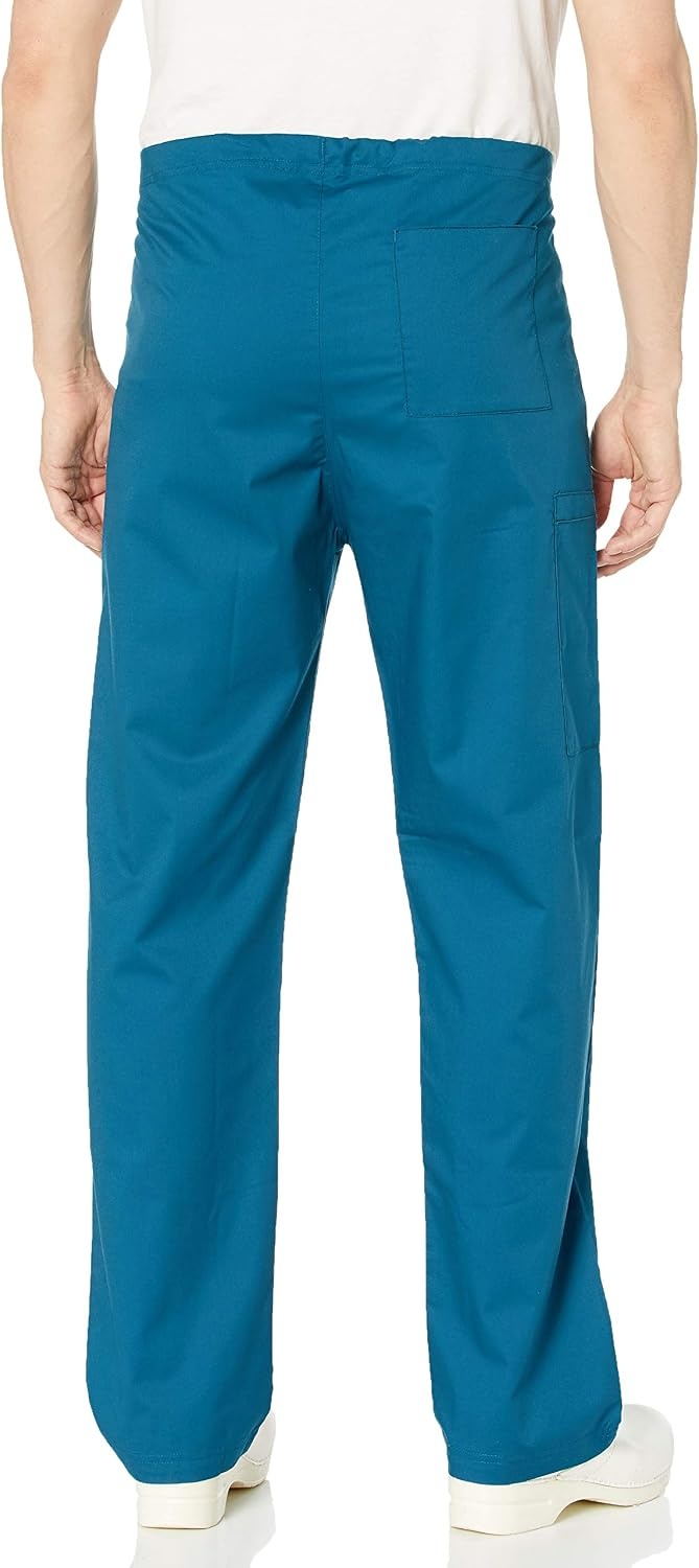 Wink WonderWORK Unisex Drawstring Cargo Scrub Pant(Caribbean Blue)