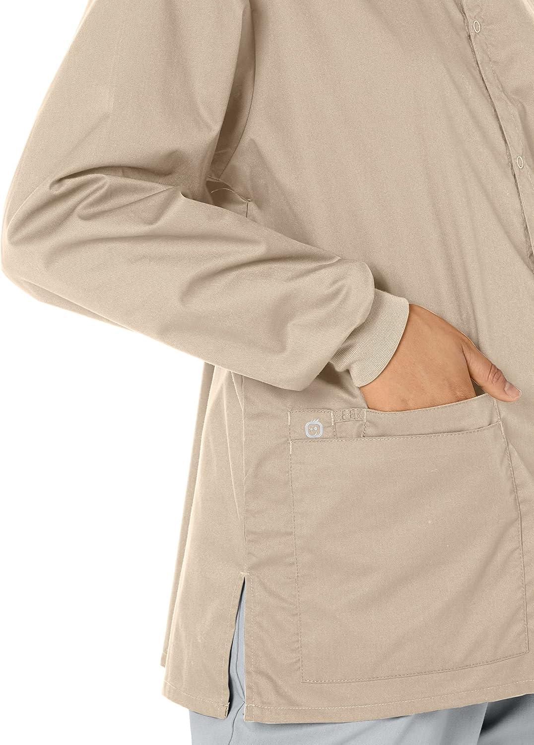 WonderWink womens Snap Front Jacket(Khaki)