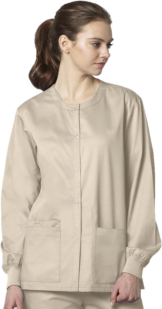 WonderWink womens Snap Front Jacket(Khaki)