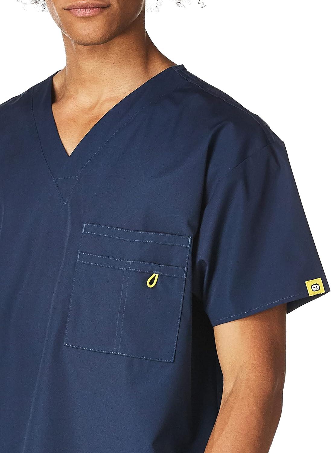 WonderWink Men’s Big The Alpha Unisex V-Neck Scrub Top(Navy)