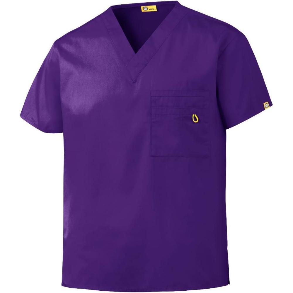 WonderWink Men’s Big The Alpha Unisex V-Neck Scrub Top(Grape)