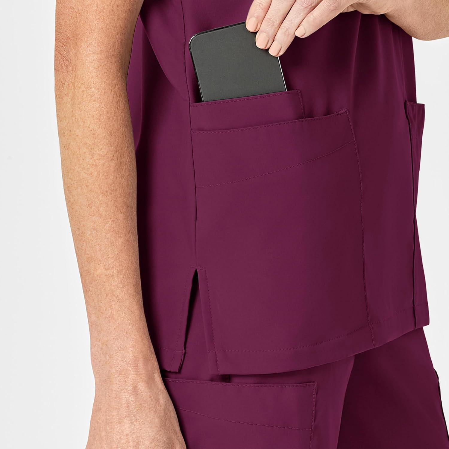 WonderWink Womens 4-Pocket Utility Top(Wine)