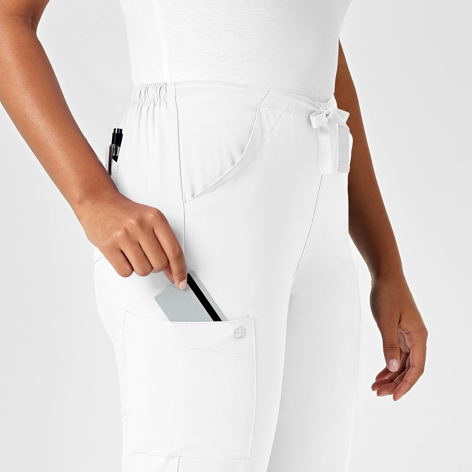 WINK W123 Women’s Drawstring Scrub Pant(White)