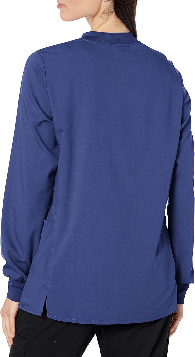 WonderWink womens Women’s Snap Front Warm-up Jacket(Navy)