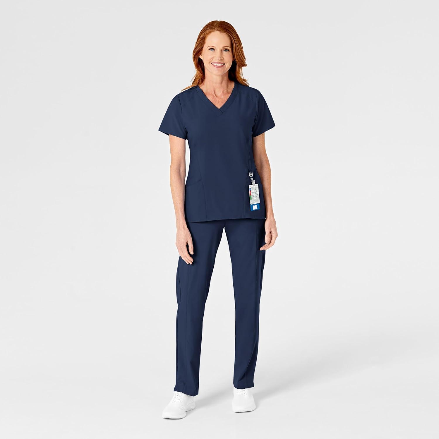 WonderWink womens Women’s Flat Front Cargo Scrub Pant(Navy)