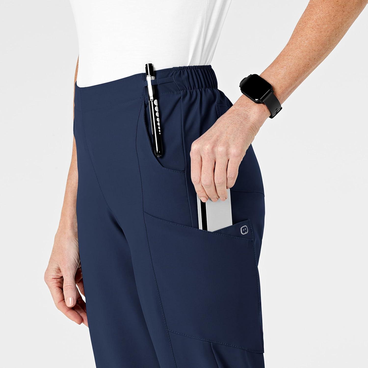 WonderWink womens Women’s Flat Front Cargo Scrub Pant(Navy)