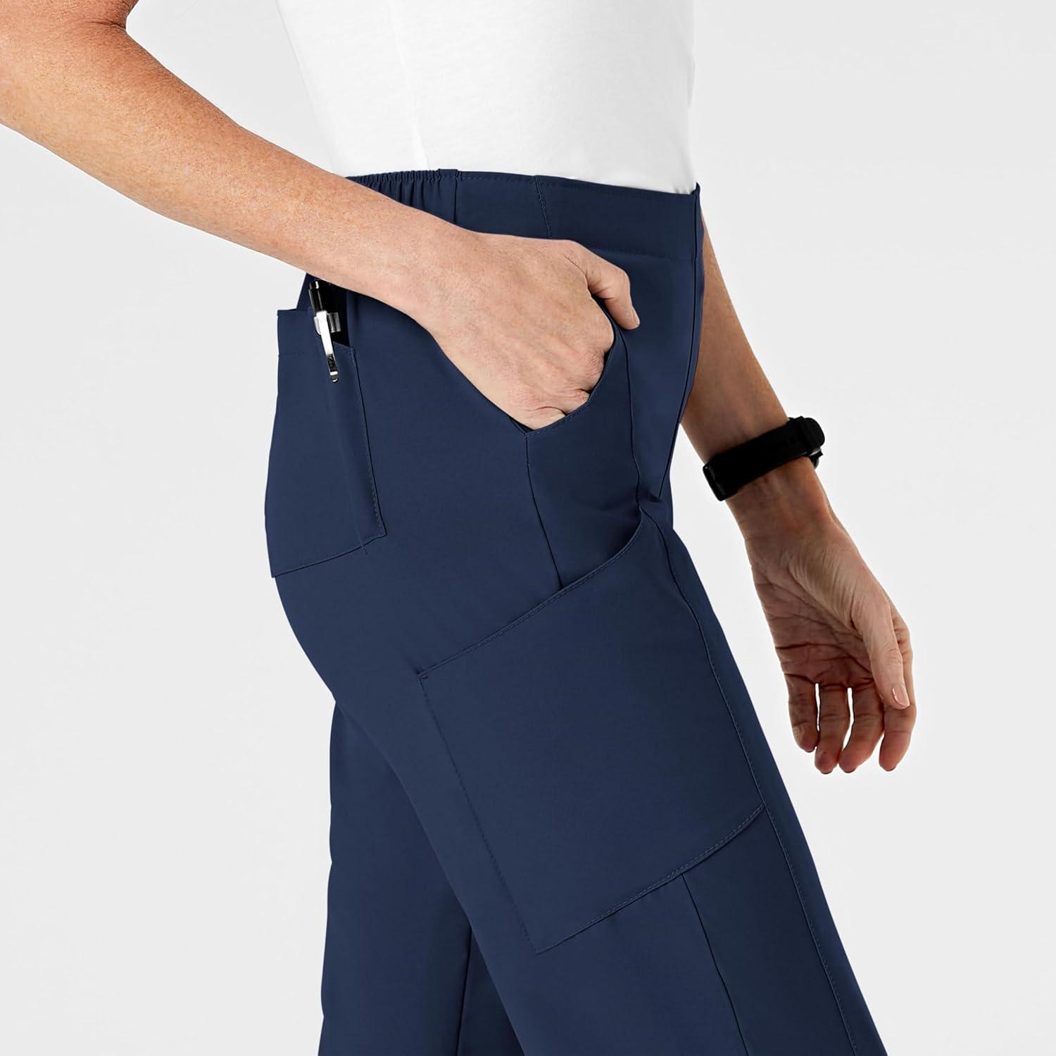 WonderWink womens Women’s Flat Front Cargo Scrub Pant(Navy)