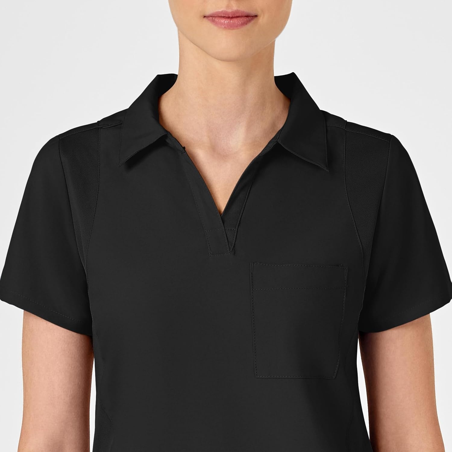 Wink W123 Women’s Collar Scrub Top(Black)