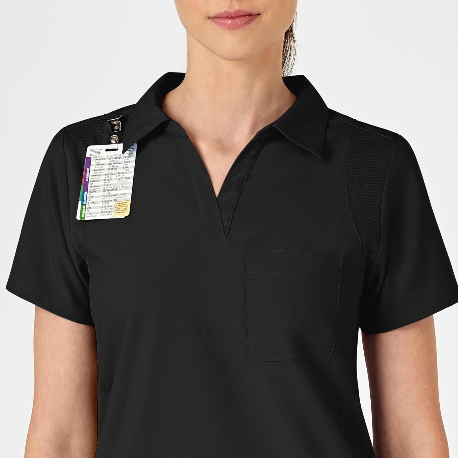 Wink W123 Women’s Collar Scrub Top(Black)