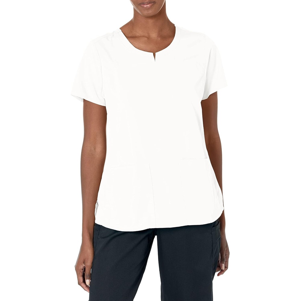 Wink PRO Women’s 4 Pocket Notch Neck Scrub Top(White)
