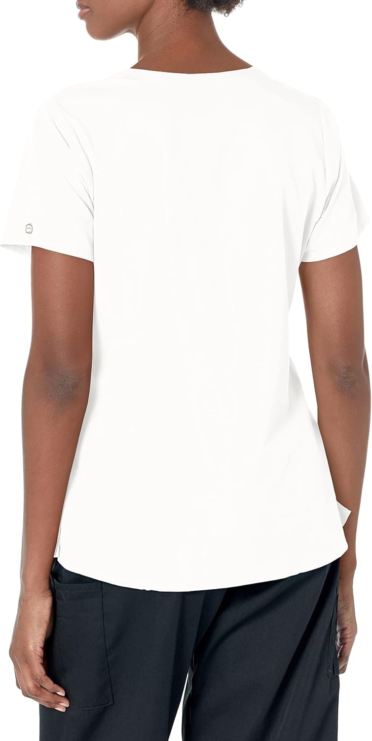 Wink PRO Women’s 4 Pocket Notch Neck Scrub Top(White)