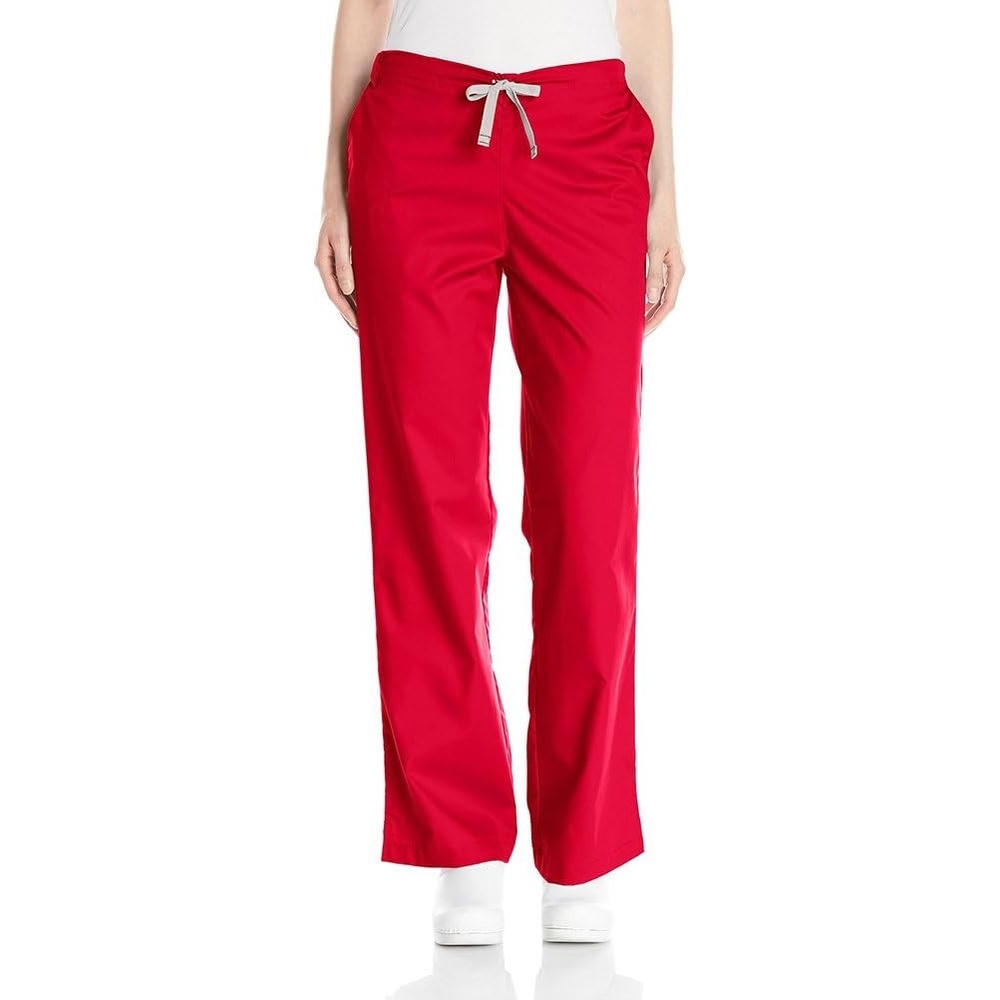 WonderWink Women’s Wonderwork Flare Leg Scrub Pant(Red)