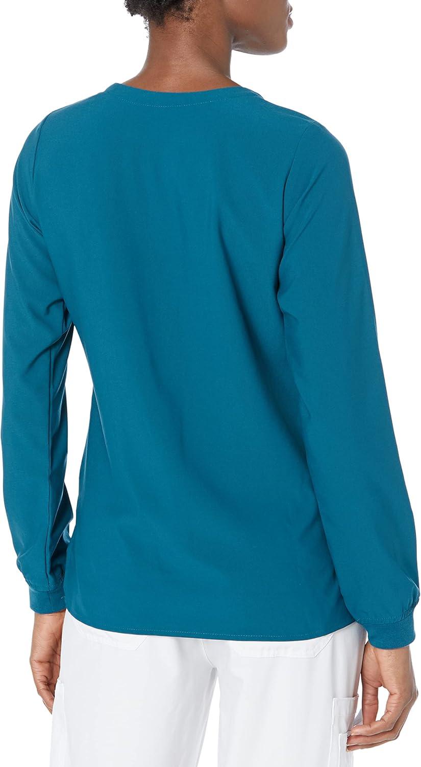 WonderWink Womens Crew Neck Warm Up Jacket(Caribbean)
