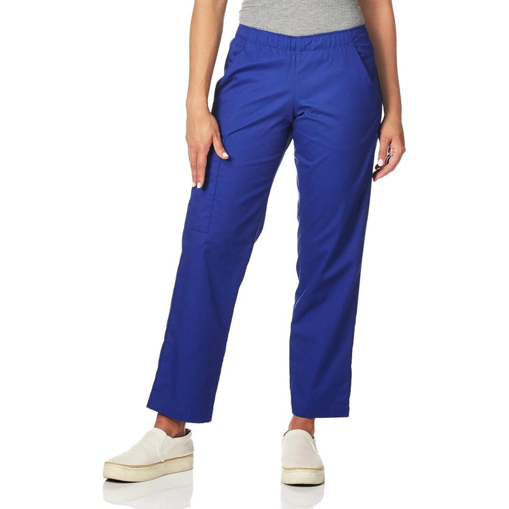 WonderWink Women’s Tall Wonderwork Women’s Pull-On Cargo Scrub Pant Tall(Galaxy Blue)