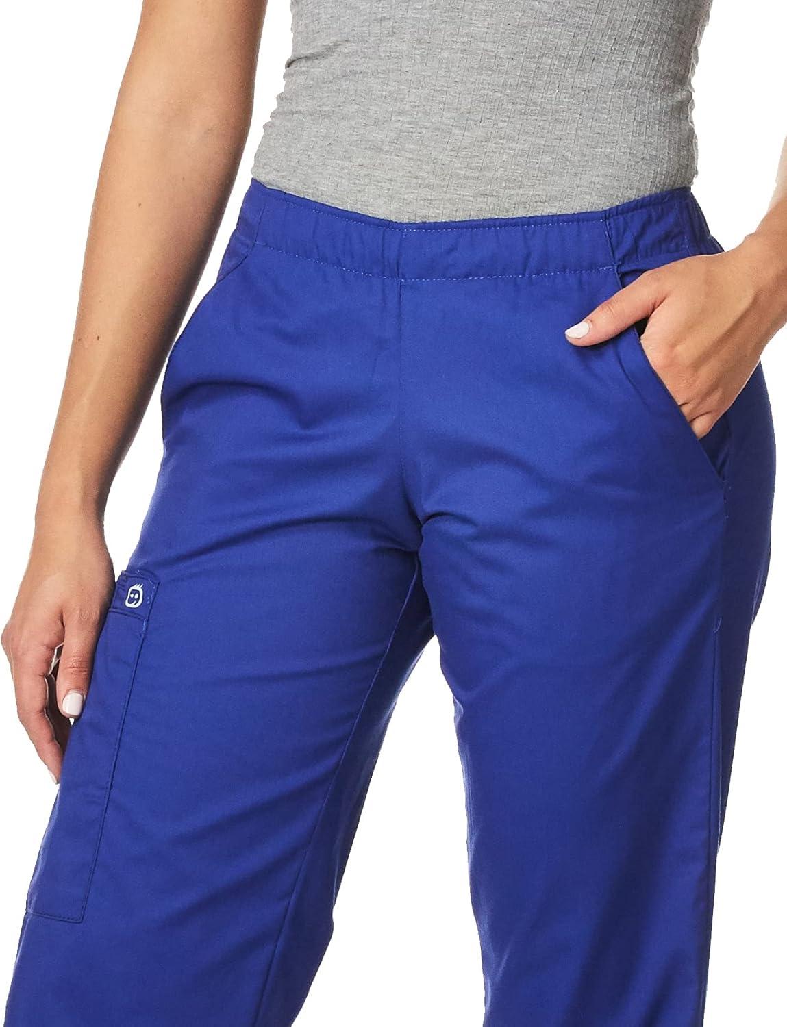 WonderWink Women’s Tall Wonderwork Women’s Pull-On Cargo Scrub Pant Tall(Galaxy Blue)