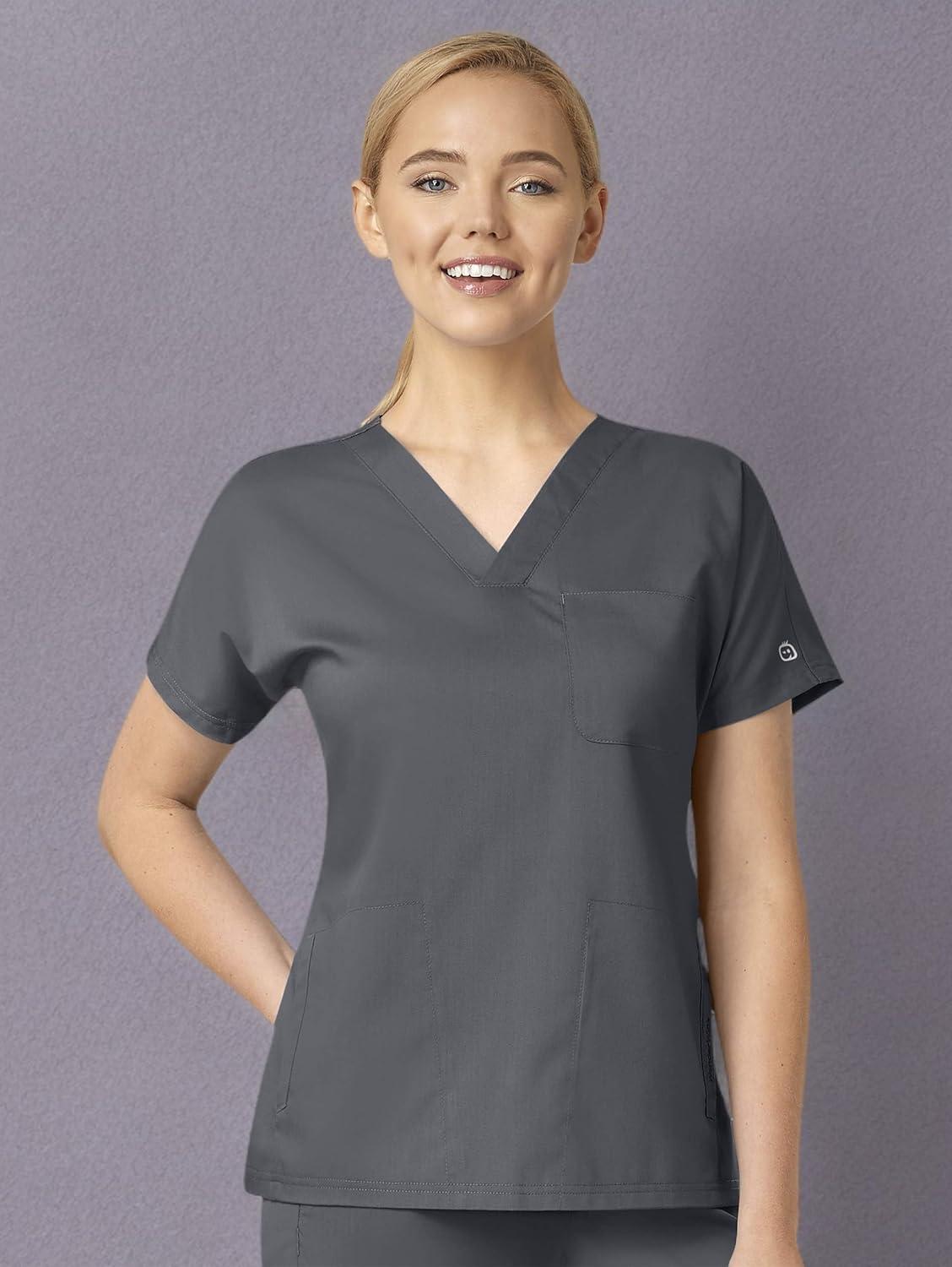 WonderWink Womens Women’s Dolman Scrub Top(Pewter)