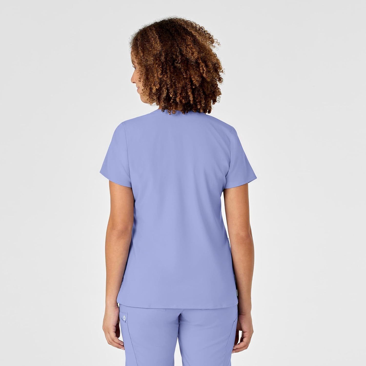 WINK Renew Women’s Mock Wrap Scrub Top(Ceil Blue)