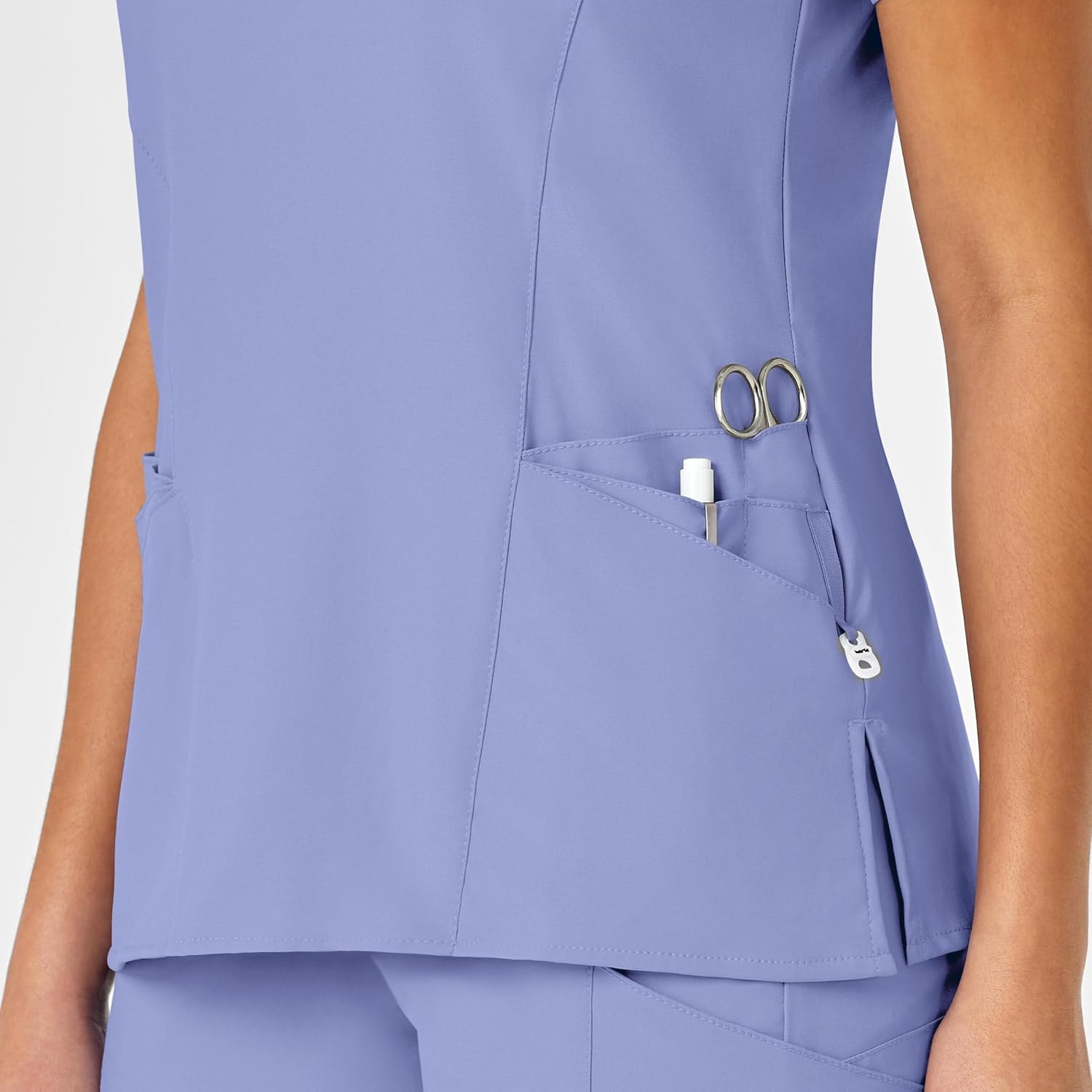 WINK Renew Women’s Mock Wrap Scrub Top(Ceil Blue)