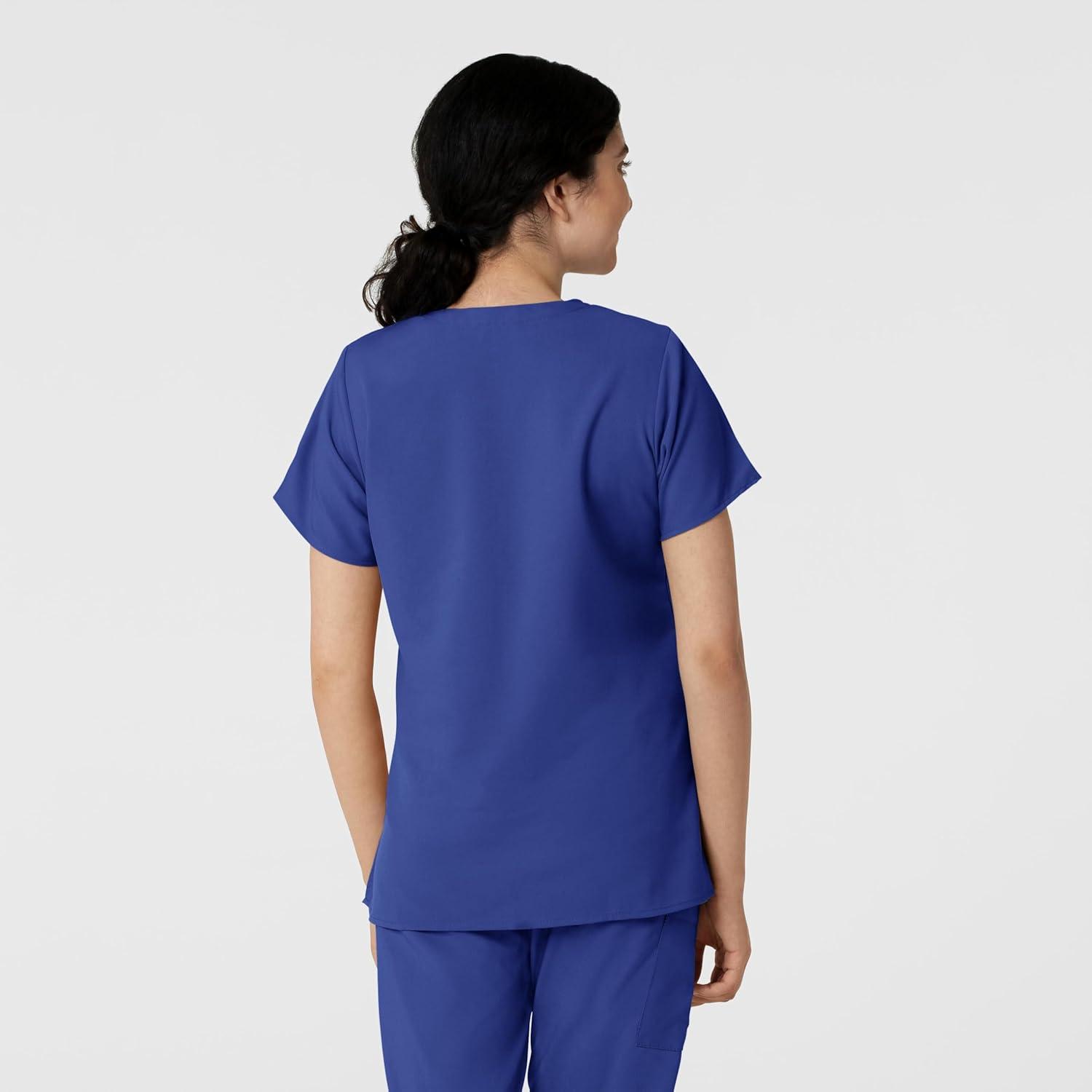 Wink Scrubs for Women, W123, Classic V-Neck Tops with 2 Pockets(Galaxy Blue)