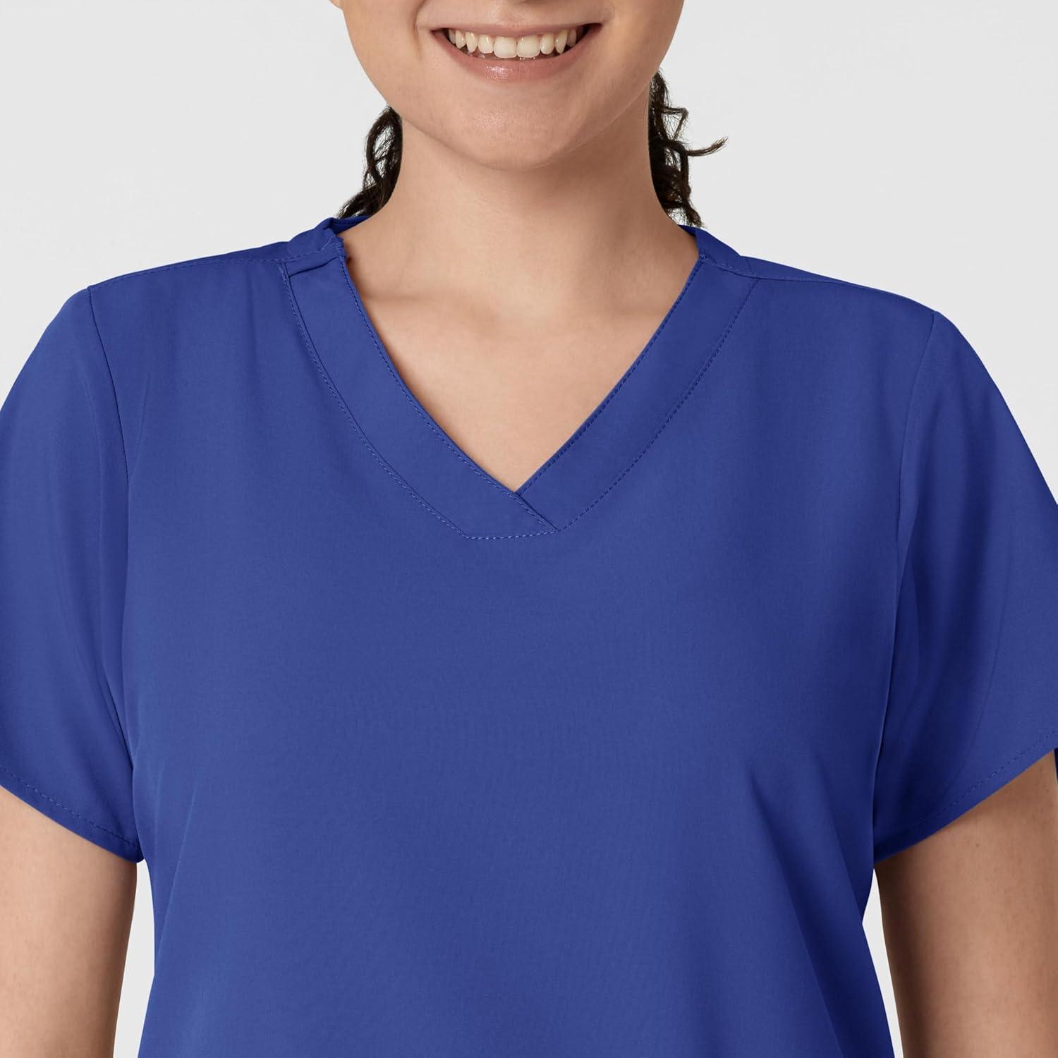 Wink Scrubs for Women, W123, Classic V-Neck Tops with 2 Pockets(Galaxy Blue)