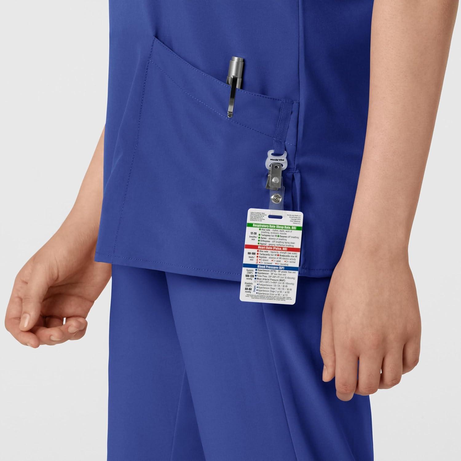 Wink Scrubs for Women, W123, Classic V-Neck Tops with 2 Pockets(Galaxy Blue)