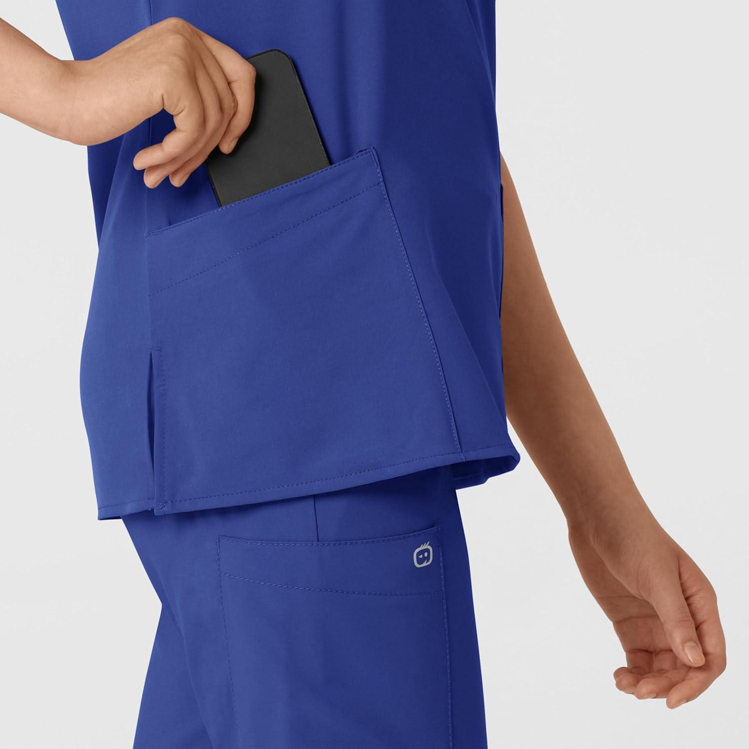 Wink Scrubs for Women, W123, Classic V-Neck Tops with 2 Pockets(Galaxy Blue)