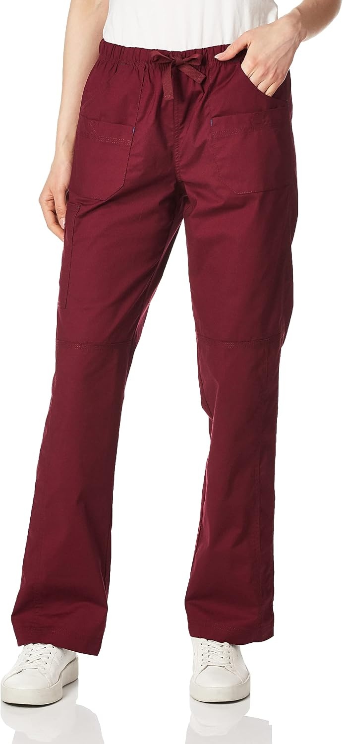 Wink WonderFLEX Patience – Women’s Curved Notch Neck Scrub Top(Wine)