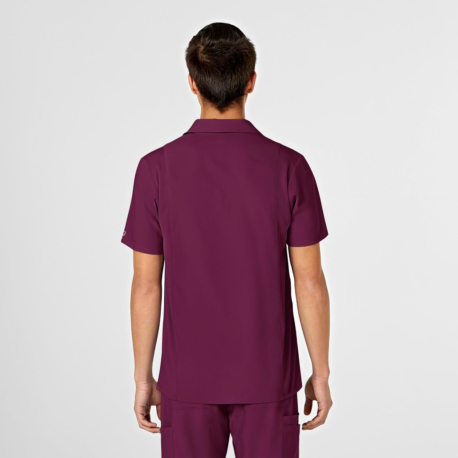 Wink W123 Men’s Collar Scrub Top(Wine)
