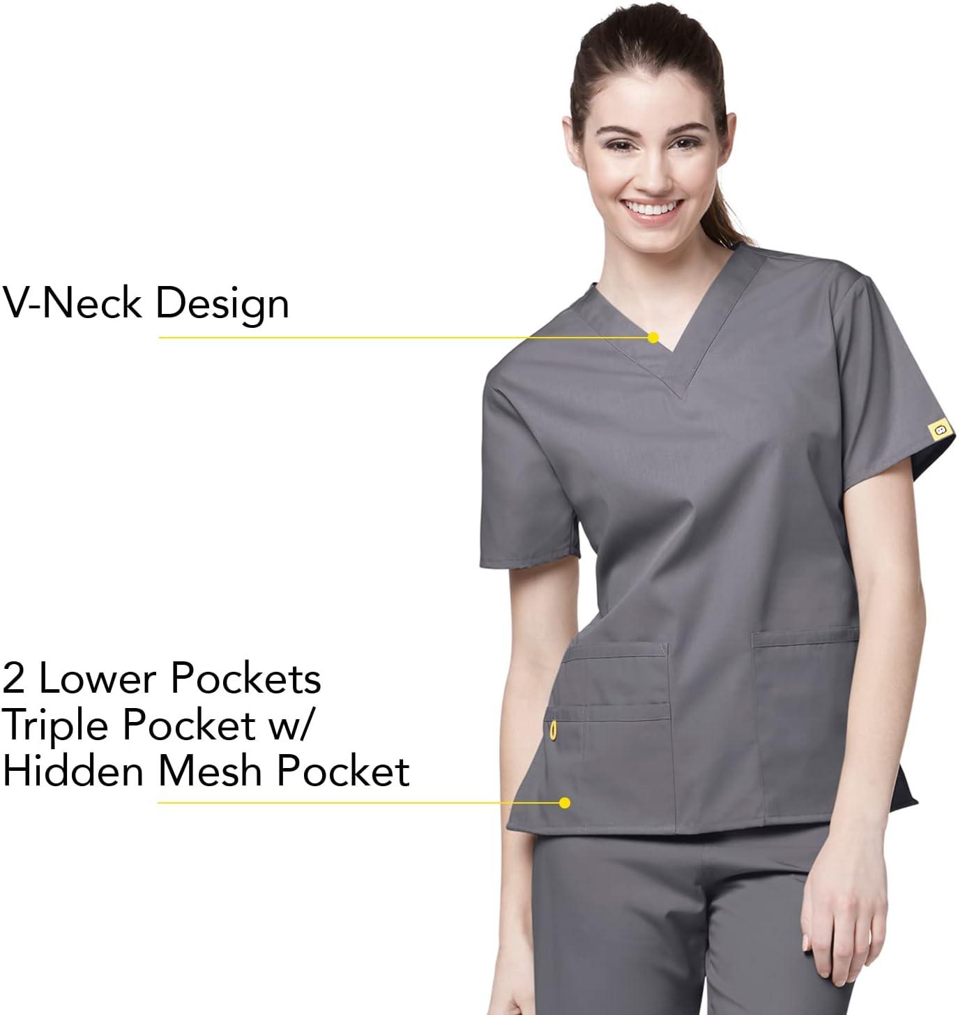 WonderWink Women’s Origins Bravo Scrub Top(Pewter)