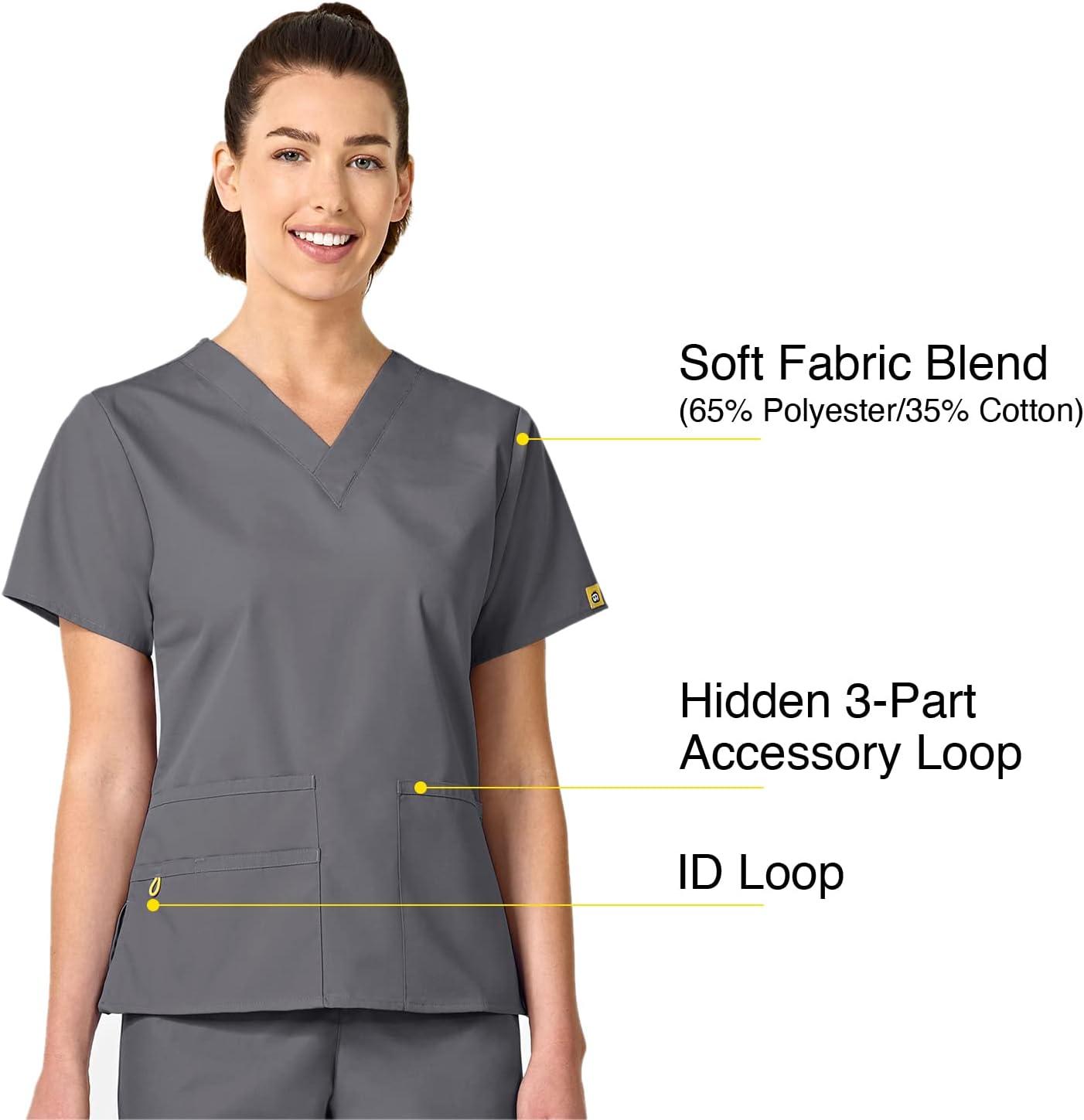 WonderWink Women’s Origins Bravo Scrub Top(Pewter)