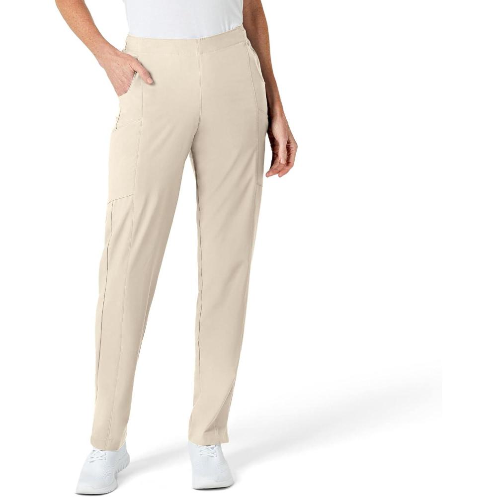 WonderWink womens Women’s Flat Front Cargo Scrub Pant(Khaki)