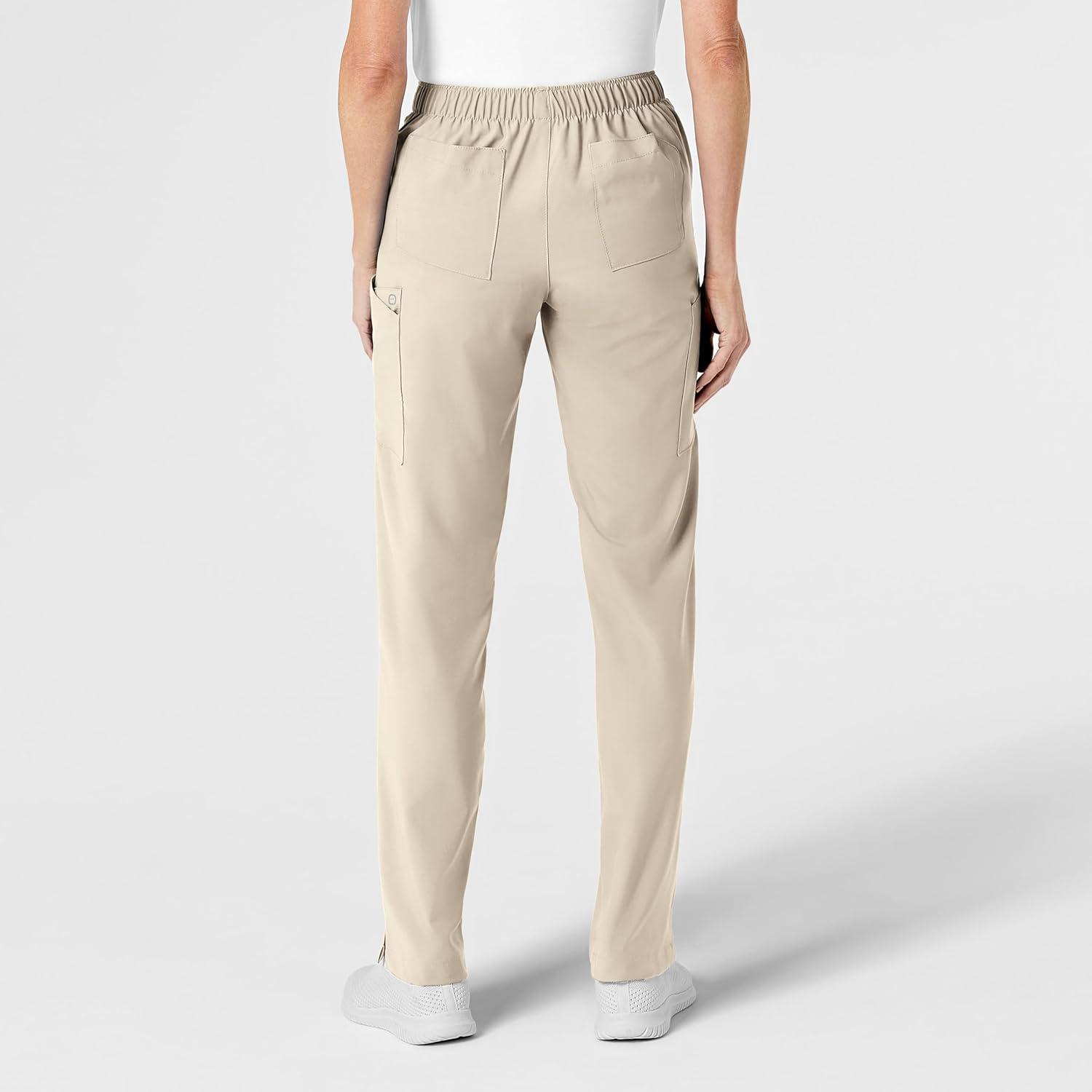 WonderWink womens Women’s Flat Front Cargo Scrub Pant(Khaki)